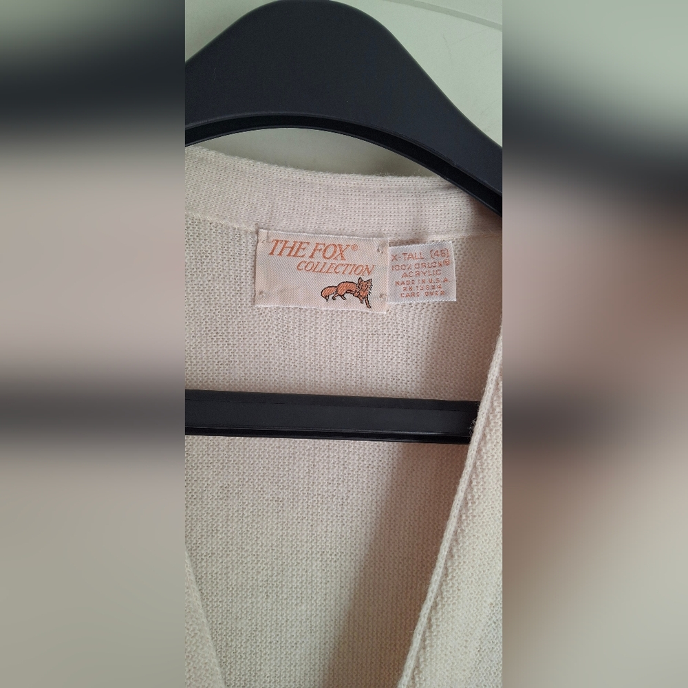 The Fox CollectionKint Cream Button-Up Cardigan knit cardigan XL(46)orlon Acrili - Picture 3 of 10
